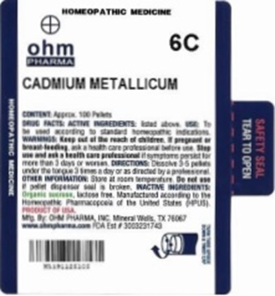 MD Tube Label - Cadmium Metallicum   MD Tube Label